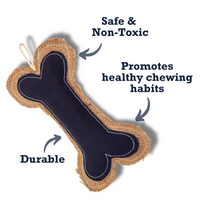 Country Living Jean Leather-Jute Bone Pillow Dog Chew Toy – Durable, Safe and Non-Toxic - BIG FRENCHIES