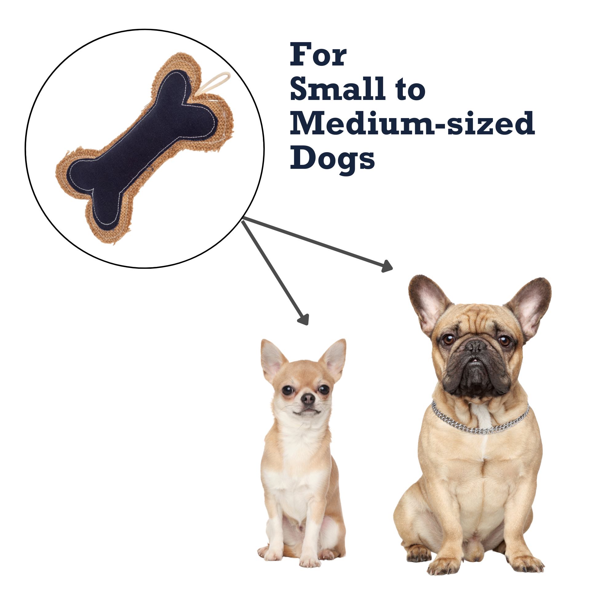 Country Living Jean Leather-Jute Bone Pillow Dog Chew Toy – Durable, Safe and Non-Toxic - BIG FRENCHIES