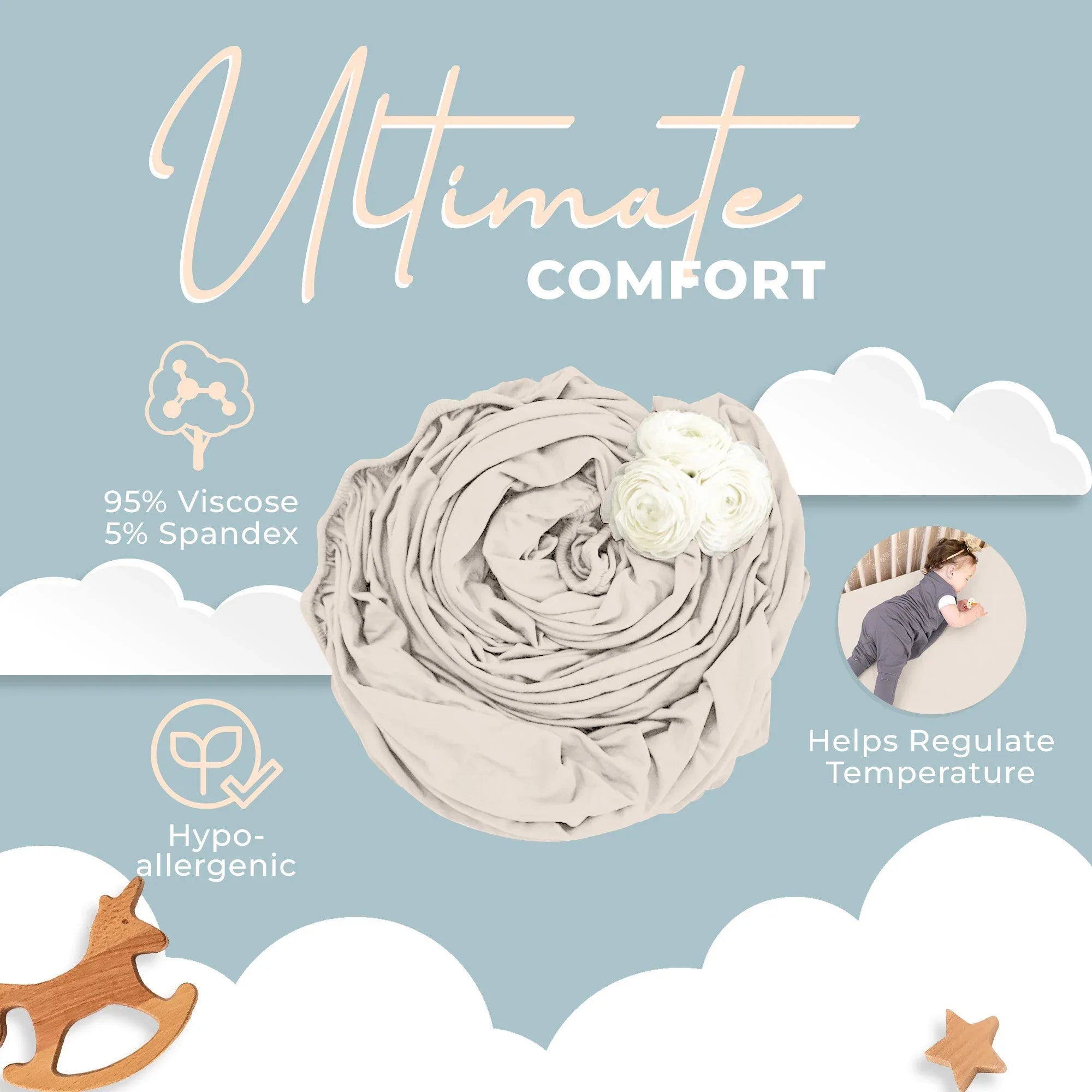 Nyte Nyte Bamboo Fitted Crib Sheet - BIG FRENCHIES