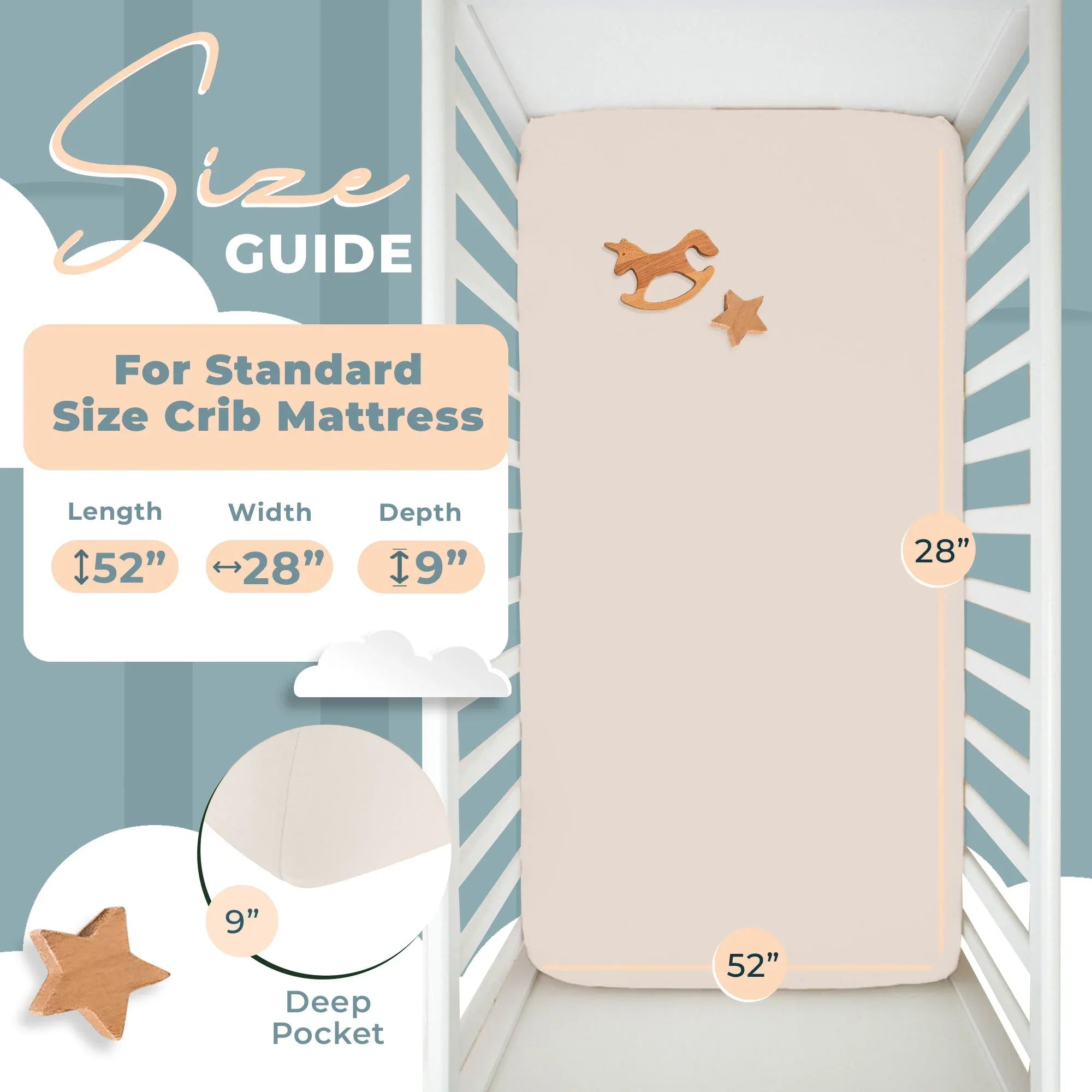 Nyte Nyte Bamboo Fitted Crib Sheet - BIG FRENCHIES