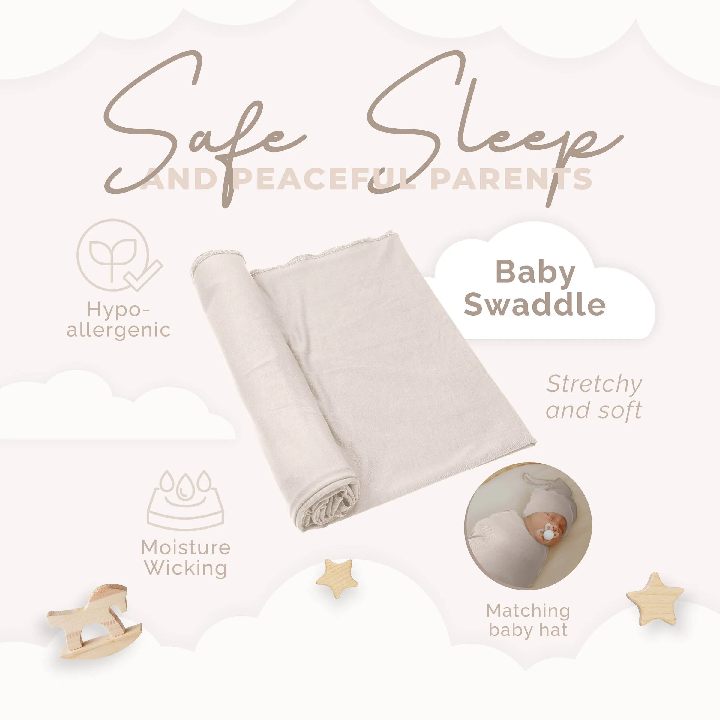 Baby Swaddle Blanket + hat - BIG FRENCHIES