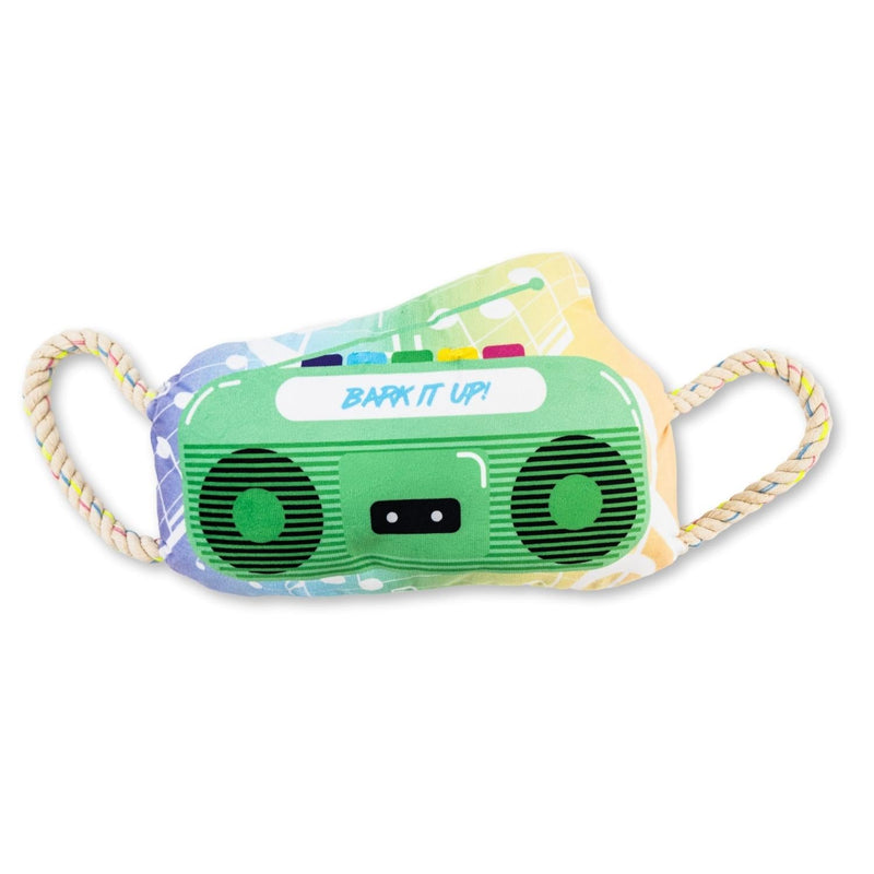 Retro Boombox Plush Dog Toy – with Squeaker & Crinkle Paper for Fun Play - BIG FRENCHIES