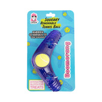 TPR Boomerang Dog Chew Toy with Removable Squeaker Tennis Ball & Treat Fill - BIG FRENCHIES