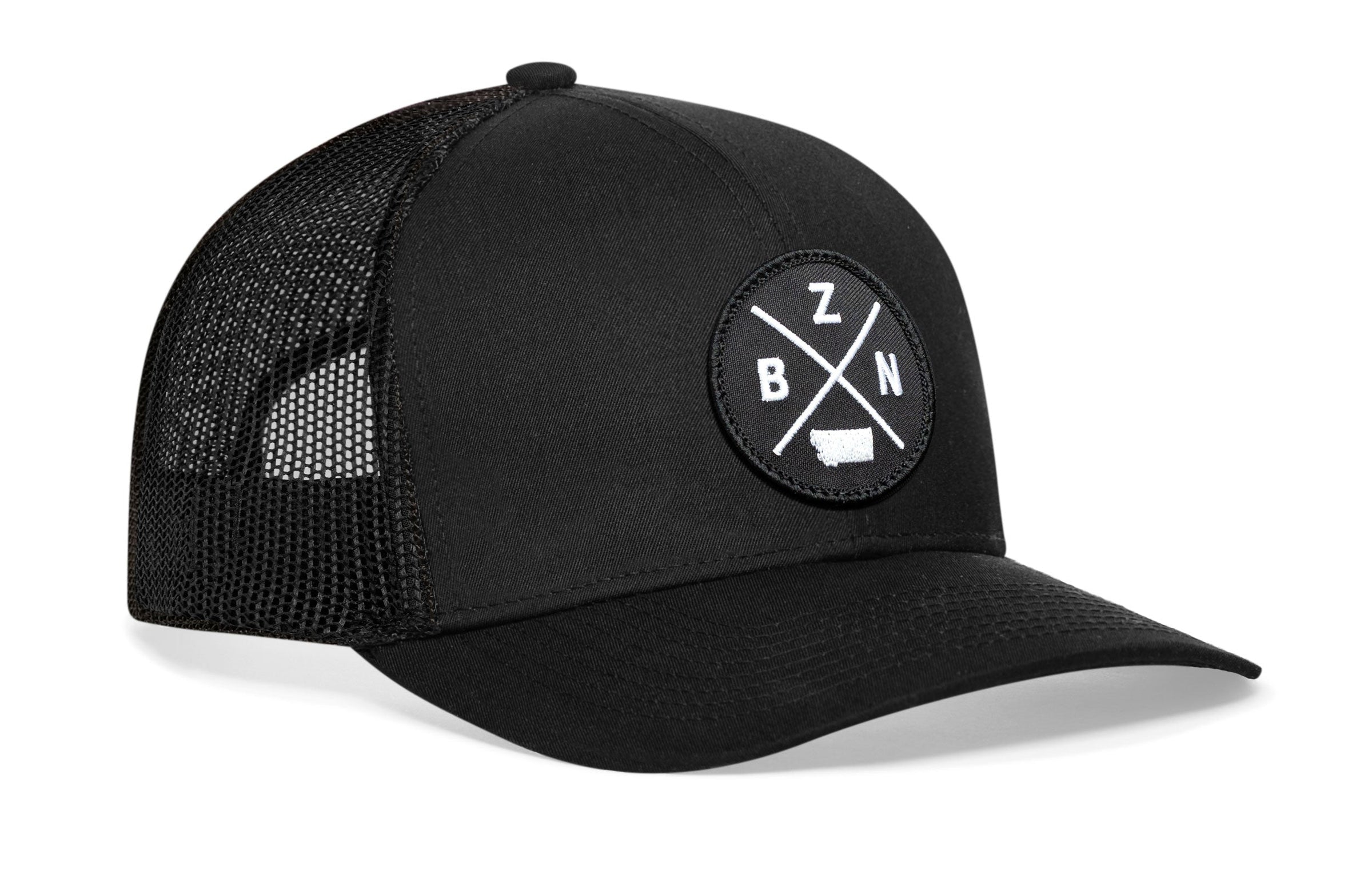 Bozeman Trucker Hat  |  Black BZN X Snapback