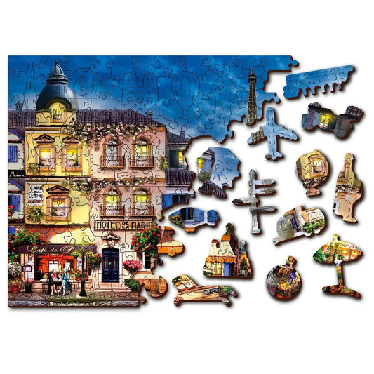 Breakfast in Paris 150 Piece Wood Jigsaw Puzzle Wooden City