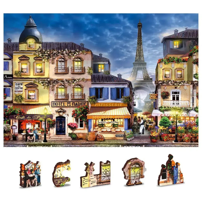 Breakfast in Paris 150 Piece Wood Jigsaw Puzzle Wooden City - BIG FRENCHIES