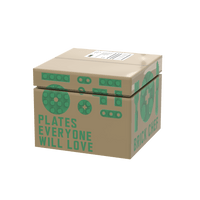 Brick Chef Food Delivery Shipping Box - Minifig Food Accessory - Custom Printed - Made using LEGO® parts (2 x 2 brick)