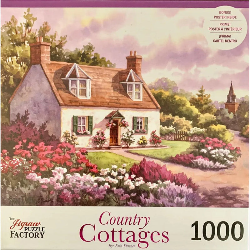 Bright & Blissful Country Cottages 1000 Piece Jigsaw Puzzle Leap Year - BIG FRENCHIES
