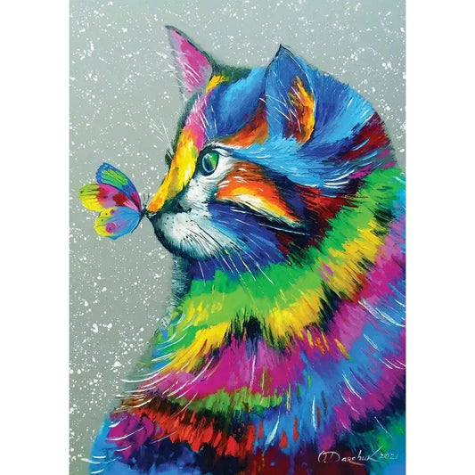 Bright Cat & Butterfly 1000 Piece Jigsaw Puzzle Enjoy - BIG FRENCHIES