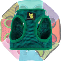 EcoBark Forest Green Step In Dog Harness - Reflective Soft Mesh Harness for Teacup, Small Dogs and Puppies - BIG FRENCHIES