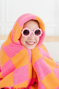 Bright Pink/Orange Checker Cozy Blanket - BIG FRENCHIES