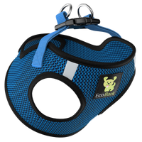 Teal Step In Dog Harness - Rapid Fastener Reflective Soft Mesh Vest Halter for Puppies and XXXS to Small Dogs - BIG FRENCHIES