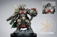 Grokk Brutelord by Atlan Forge – Resin Printed Grimdark Sci-Fi Mini With Wolf (28/32mm)