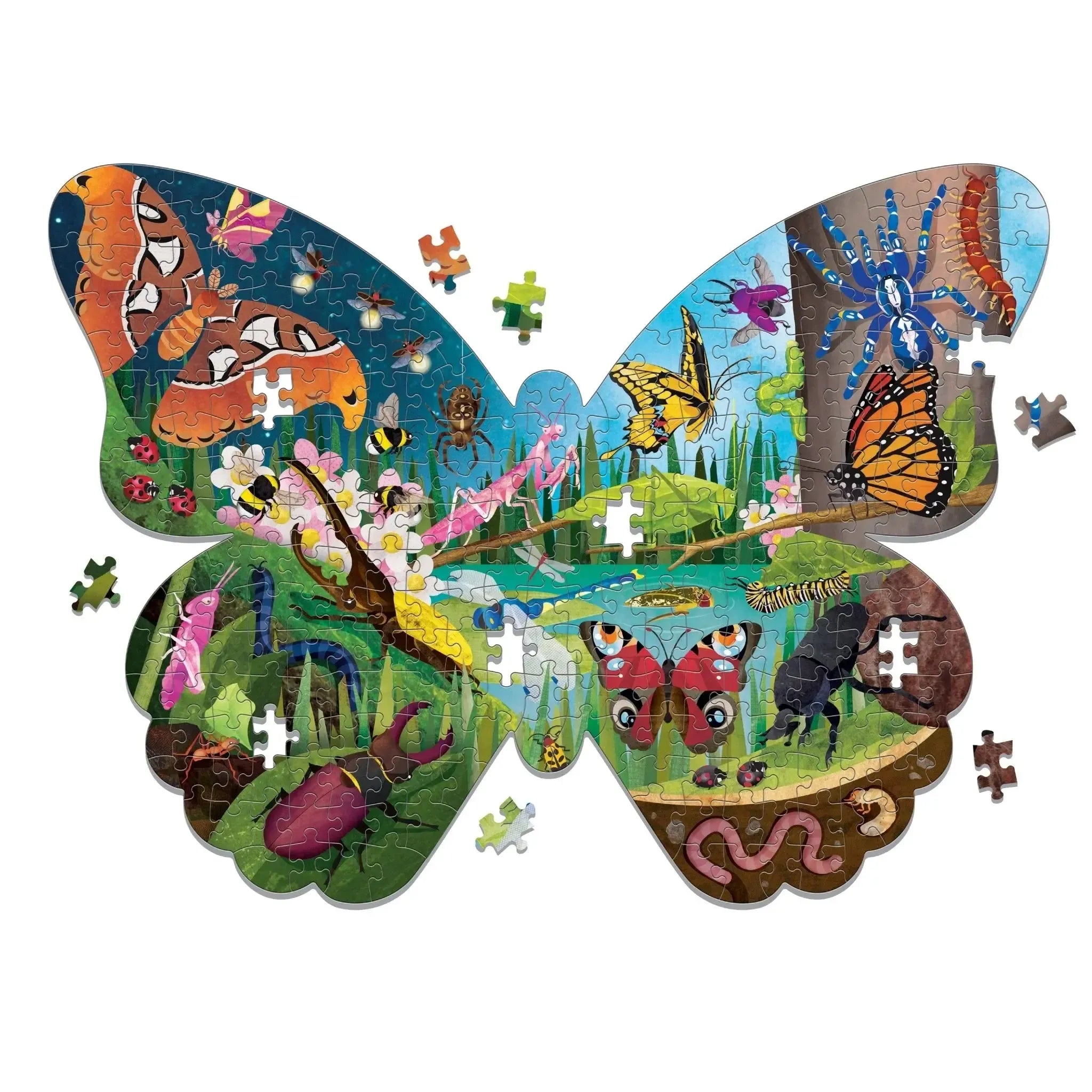 Bugs & Butterflies 300 Piece Shaped Jigsaw Puzzle Mudpuppy