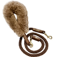 Bundle Shearling Fur Grip + Rope Leash for Dogs - BIG FRENCHIES