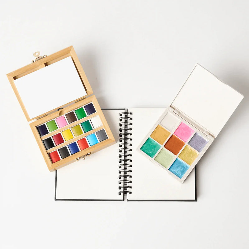 Watercolor Essentials Bundle | Bamboo Case, Metallics, & Paper Pad - BIG FRENCHIES