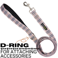EcoBark Tan Plaid Dog Leash- Padded Comfort Grip Leash - 4ft, 5ft, and 6ft Leash for Small and Medium Dogs - BIG FRENCHIES