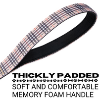 EcoBark Tan Plaid Dog Leash- Padded Comfort Grip Leash - 4ft, 5ft, and 6ft Leash for Small and Medium Dogs - BIG FRENCHIES