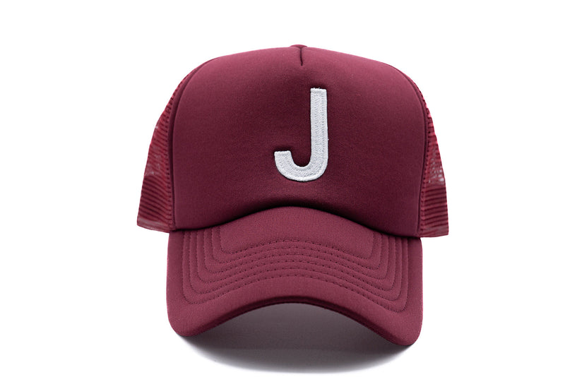 Burgundy Letter Trucker Hat - BIG FRENCHIES