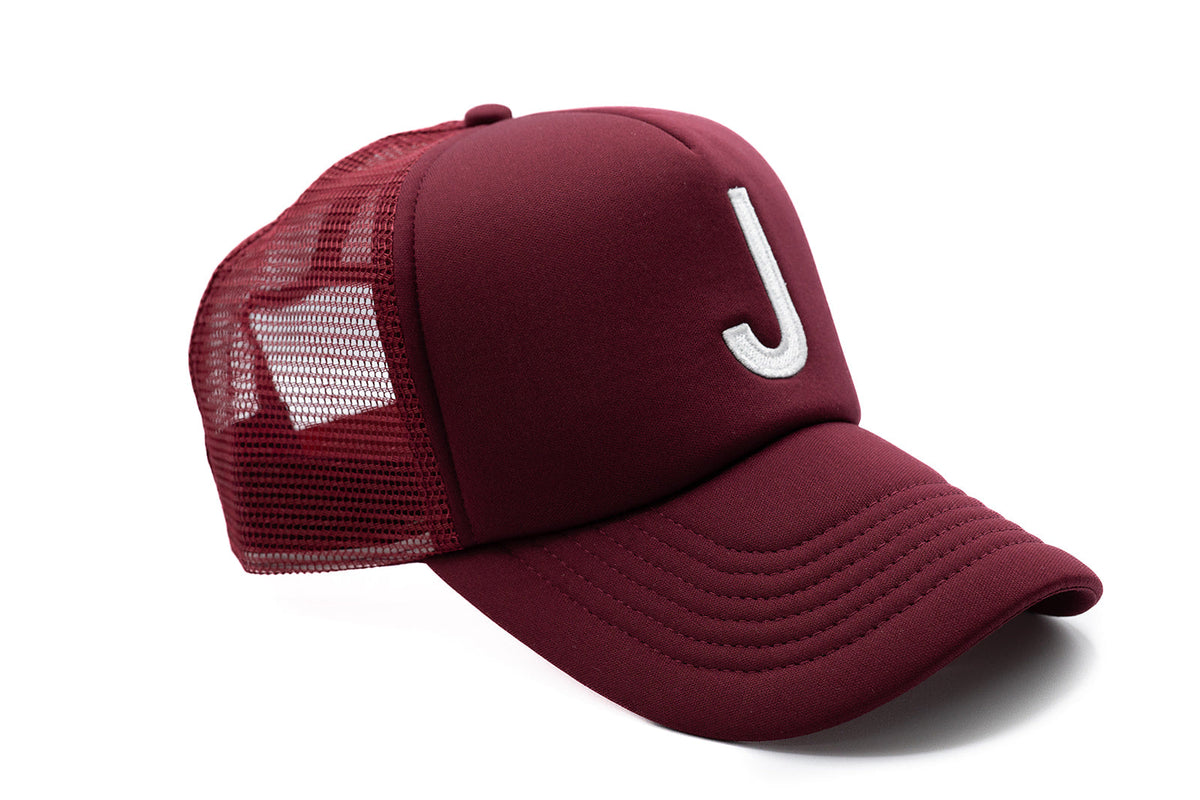 Burgundy Letter Trucker Hat - BIG FRENCHIES