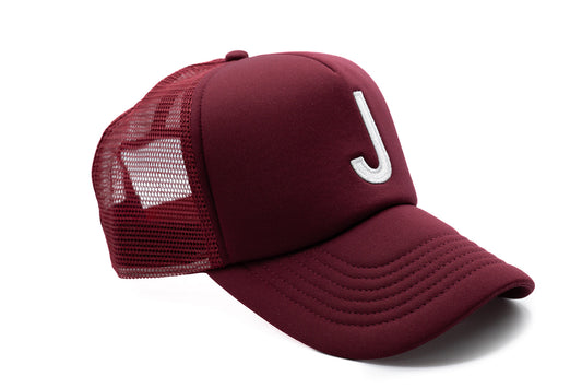 Burgundy Letter Trucker Hat - BIG FRENCHIES
