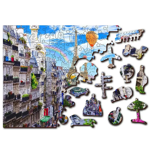 Bustling Paris 150 Piece Wood Jigsaw Puzzle Wooden City - BIG FRENCHIES