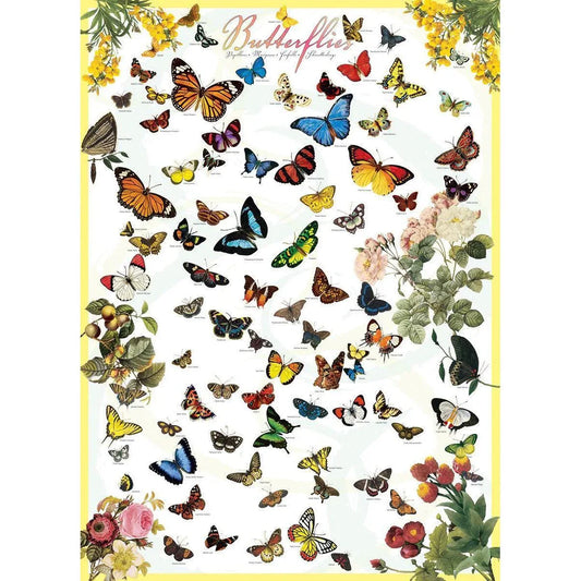 Butterflies 1000 Piece Jigsaw Puzzle Eurographics - BIG FRENCHIES