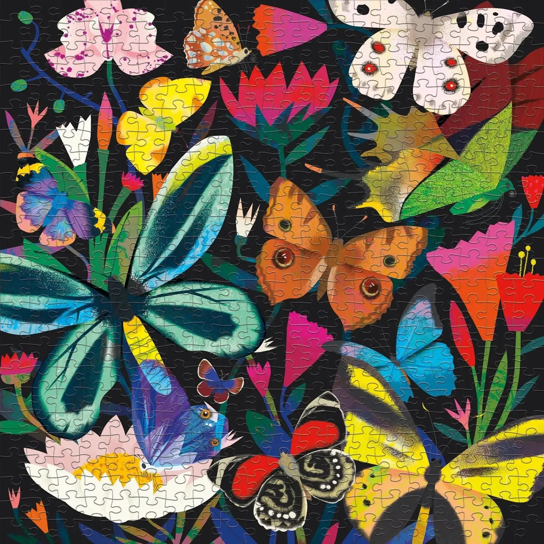 Butterflies Illuminated 500 Piece Glow in the Dark Jigsaw Puzzle Mudpuppy