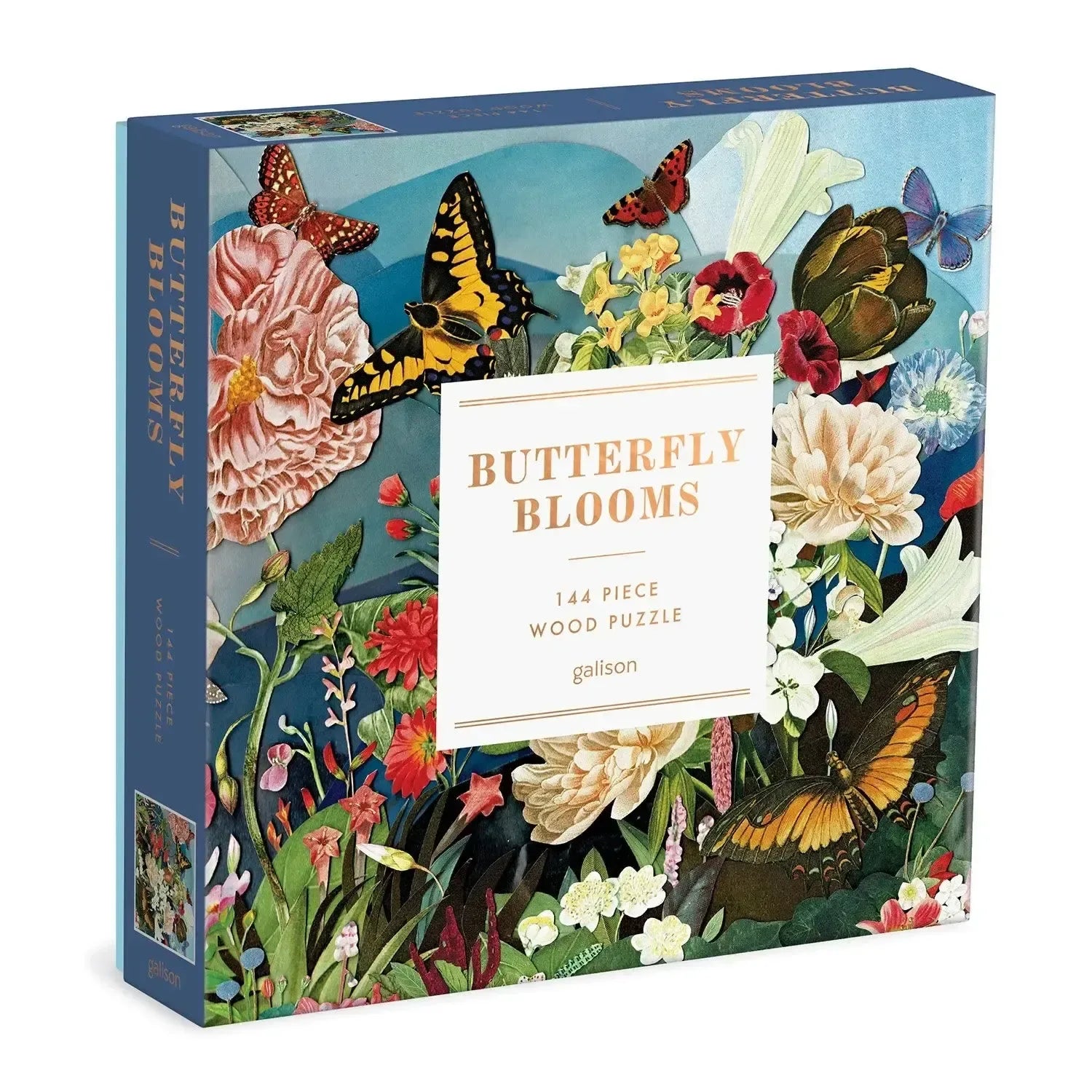 Butterfly Blossoms 144 Piece Wood Jigsaw Puzzle Galison - BIG FRENCHIES