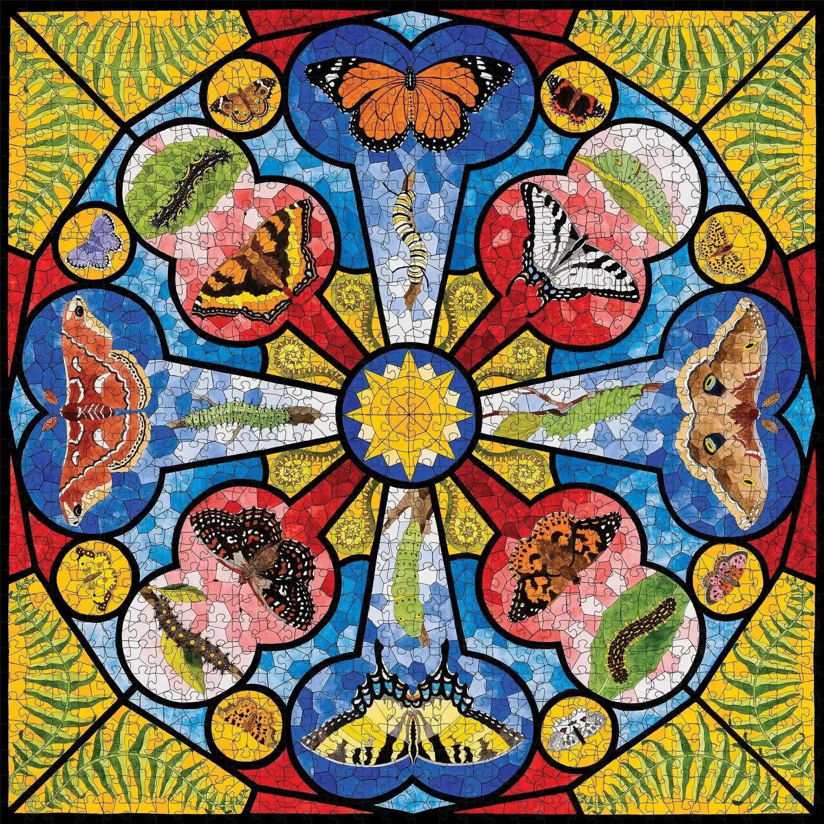 Butterfly Rose Window 1000 Piece Jigsaw Puzzle Pomegranate - BIG FRENCHIES