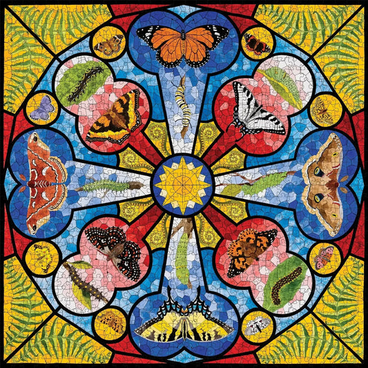 Butterfly Rose Window 1000 Piece Jigsaw Puzzle Pomegranate - BIG FRENCHIES