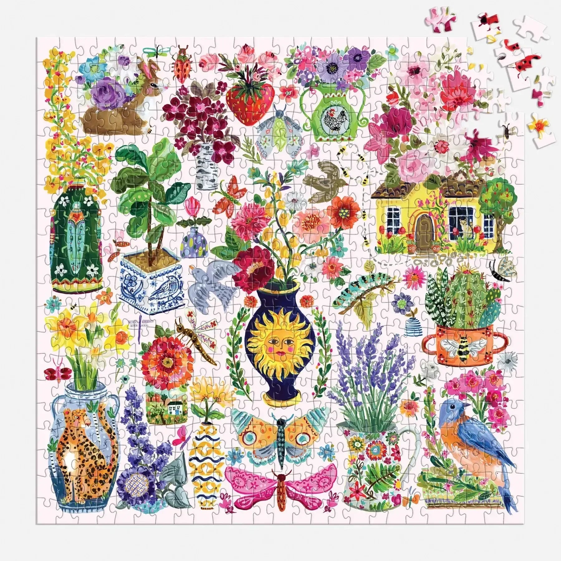 Buzzy Bouquets 500 Piece Jigsaw Puzzle Galison - BIG FRENCHIES