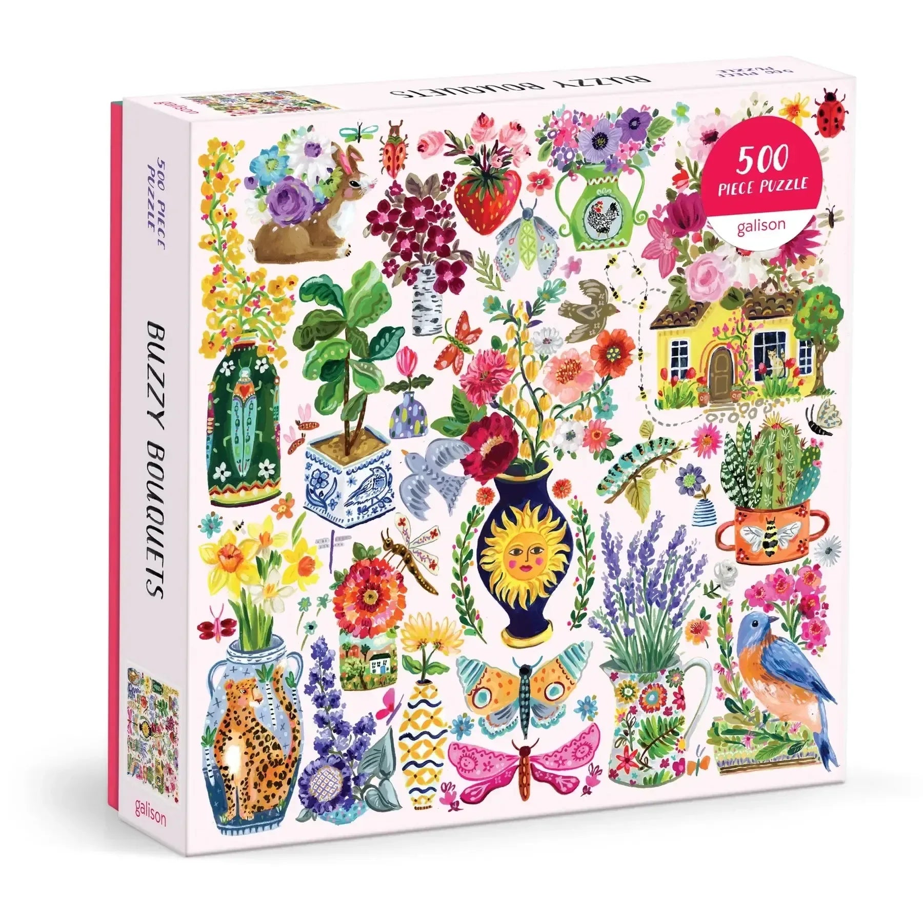 Buzzy Bouquets 500 Piece Jigsaw Puzzle Galison - BIG FRENCHIES