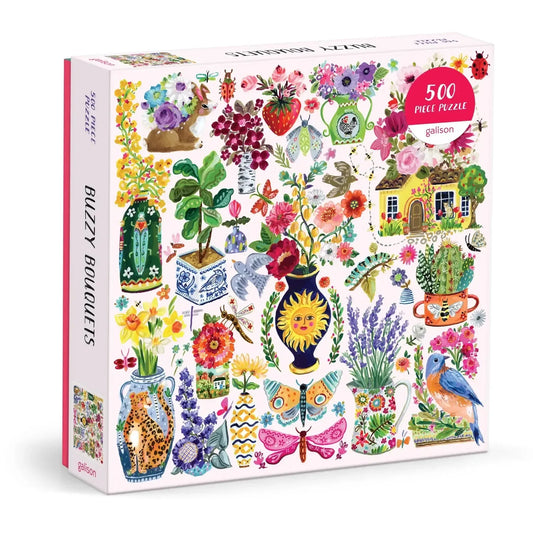 Buzzy Bouquets 500 Piece Jigsaw Puzzle Galison - BIG FRENCHIES