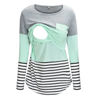 Maternity Nursing T-Shirt with Stitching and Long Sleeves - # BAGE211510102-NURSG - BIG FRENCHIES