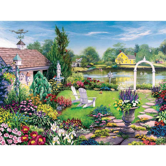 By the Pond 275 Large Piece Jigsaw Puzzle Cobble Hill - BIG FRENCHIES