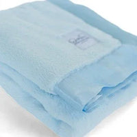 Luxury Satin Border Blanket - Blue - BIG FRENCHIES