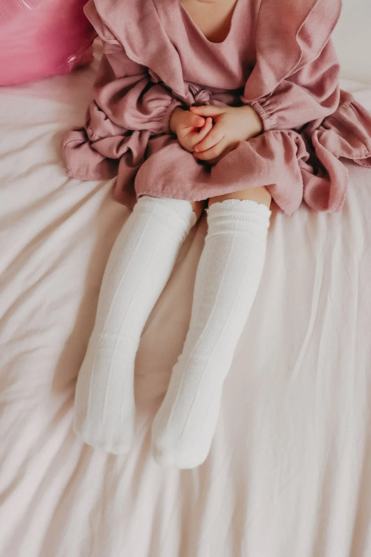 Ruffle Cotton Knee High Socks - BIG FRENCHIES