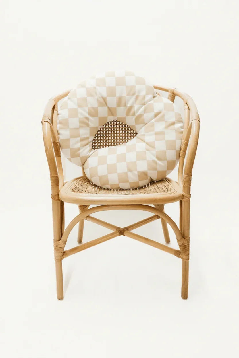 Beige & White Checkered Nursing Pillow Cover - BIG FRENCHIES