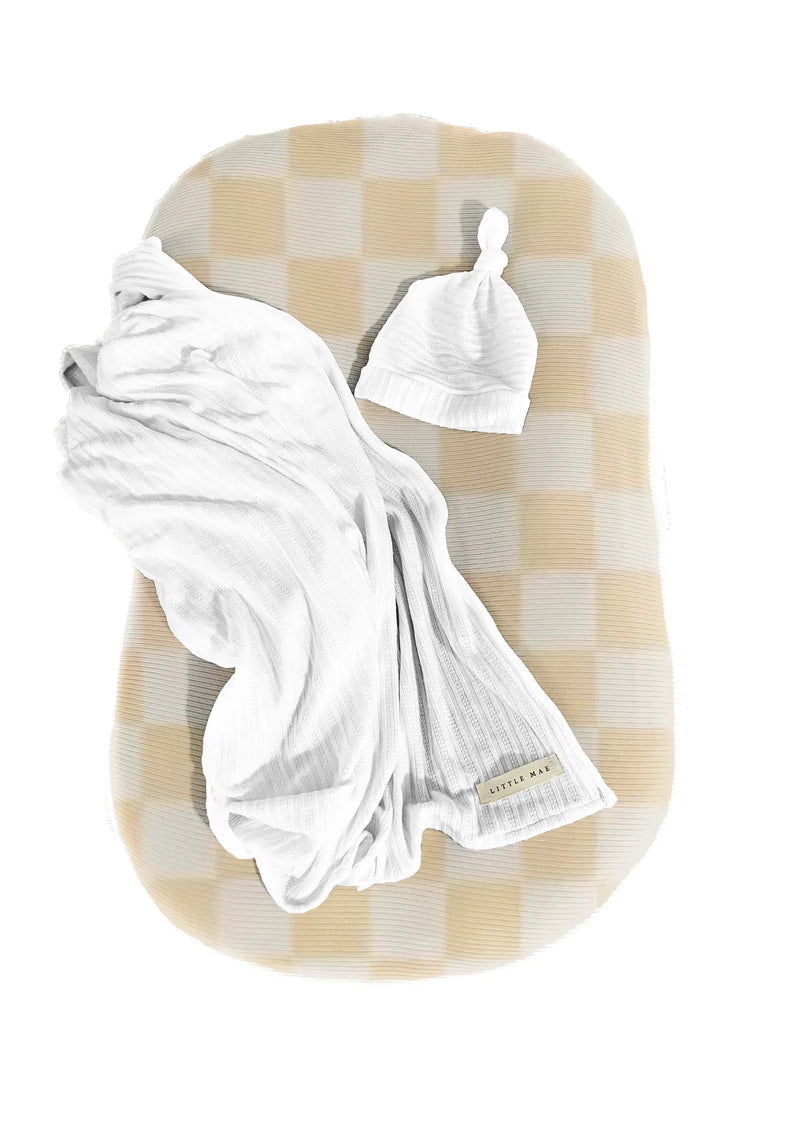 Beige & White Checkered Baby Lounger Cover - BIG FRENCHIES