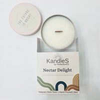 Nectar Delight Luxury Candle | 8oz Non-Toxic Soy Candle with Wooden Wick | Clean Burn