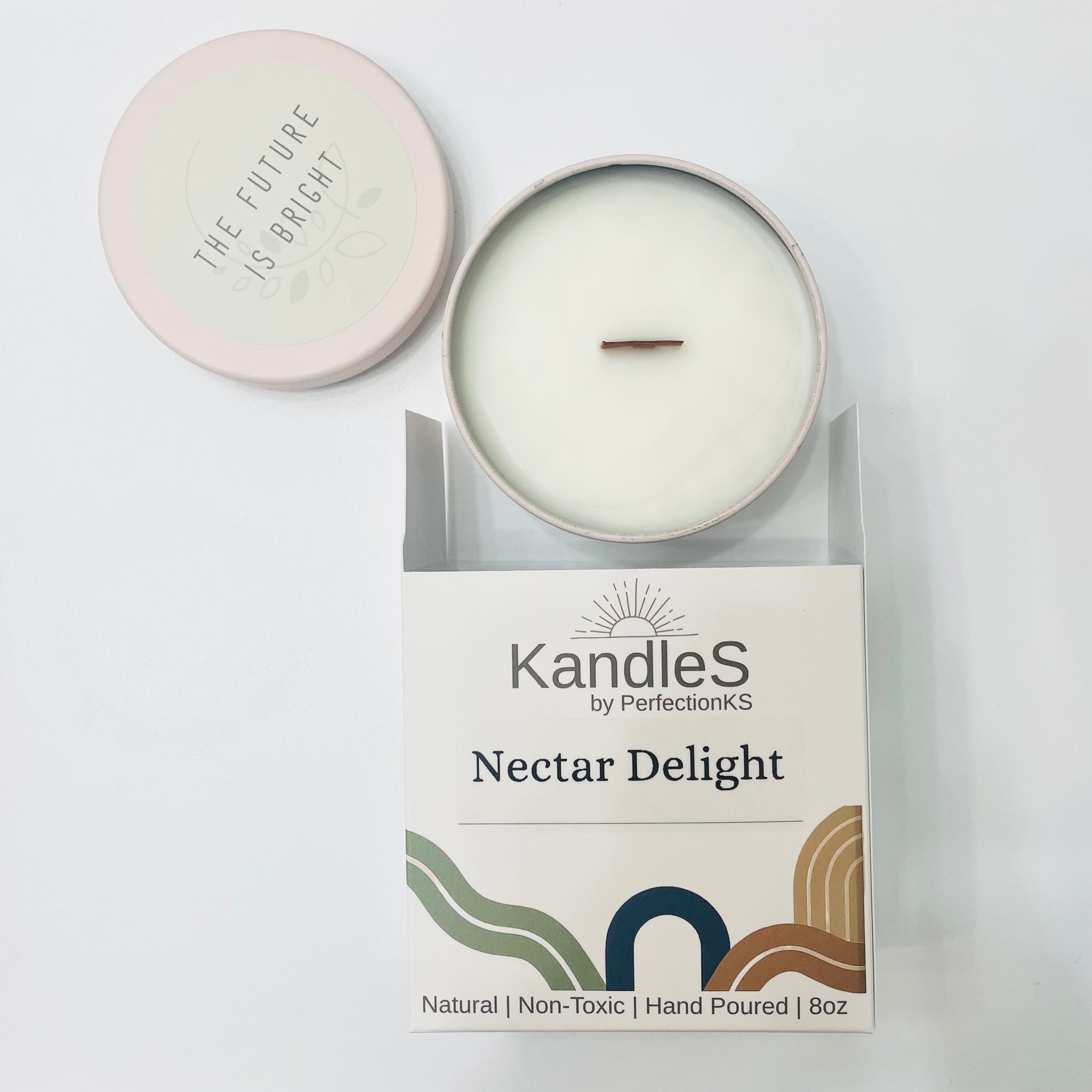 Nectar Delight Luxury Candle | 8oz Non-Toxic Soy Candle with Wooden Wick | Clean Burn