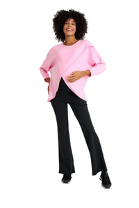 Let Loose Crossover Long Sleeve Maternity/Nursing Knit Top - BIG FRENCHIES