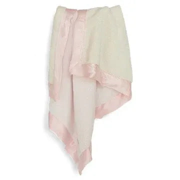 Luxury Duo Satin Border Blanket - Pink/Ivory - BIG FRENCHIES