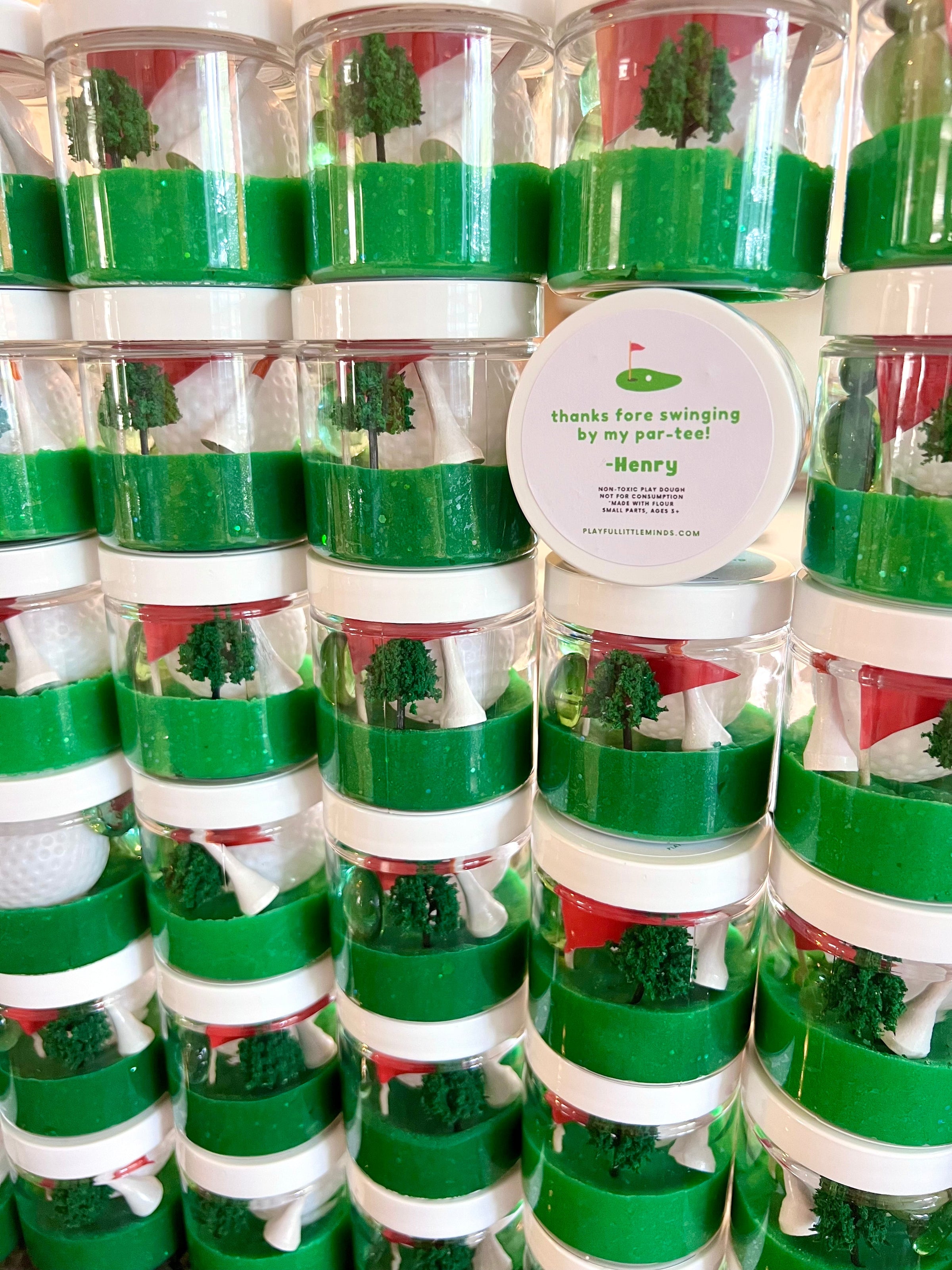 Golf Themed Play Dough Party Favors for Kids
