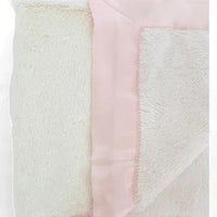 Luxury Duo Satin Border Blanket - Pink/Ivory - BIG FRENCHIES