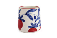 Red Anaar Floral Coffee Mug | Handpainted Ceramic (Set of 2)