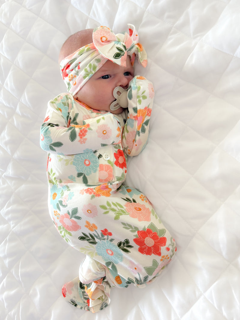 Cottage Blooms Knotted Gown - BIG FRENCHIES