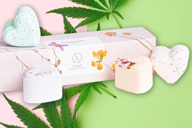 Valentine's Bath Bombs with CBD - 5 Hearts Shaped with CBD - in a Gift Box (THC free) - BIG FRENCHIES