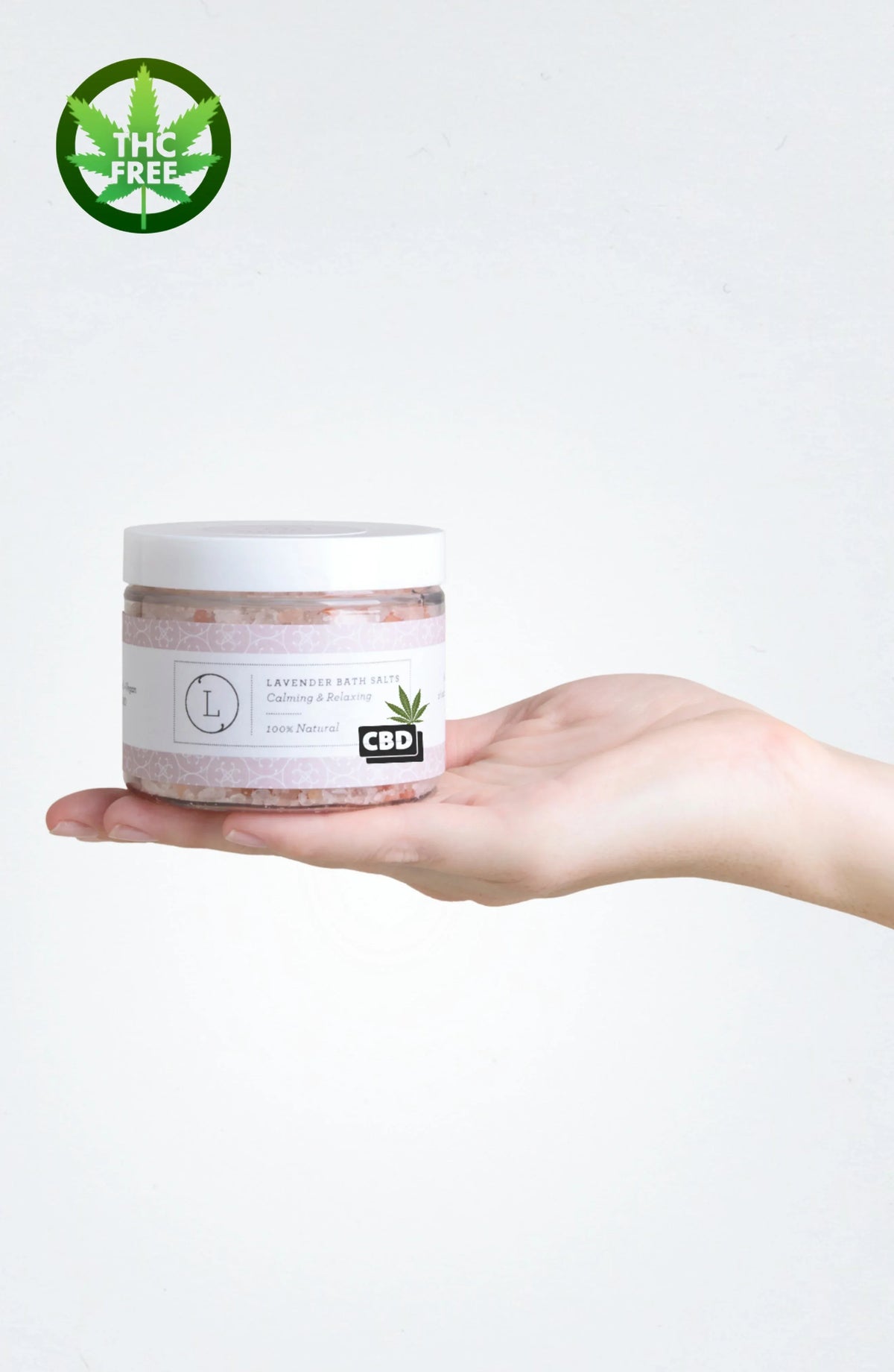CBD Lavender Natural Bath Salt Soak with CBD. Made with Dead sea, Epsom and Himalayan salts - BIG FRENCHIES